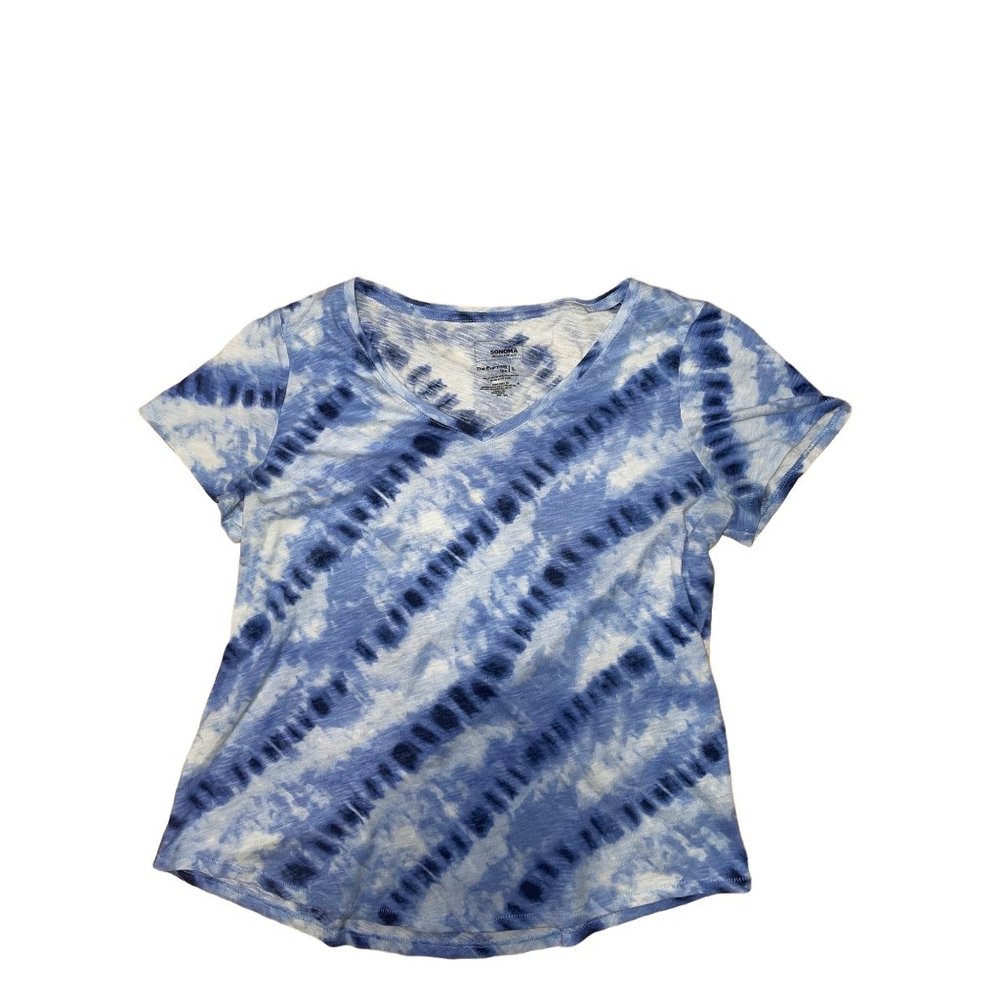 Sonoma Women’s Everyday Tee Blue/White Size L
